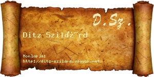 Ditz Szilárd névjegykártya